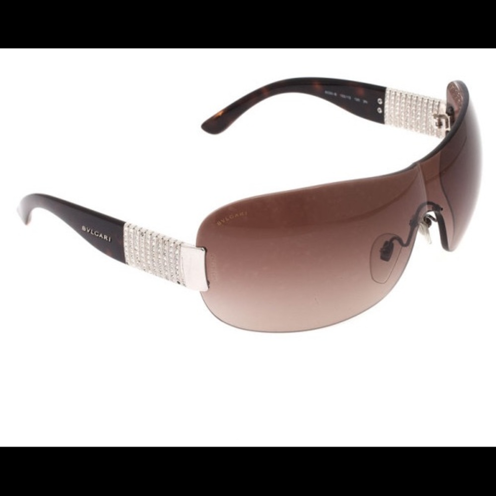 Authentic Bvlgari Swarovski Crystal Shield Sunglasses
